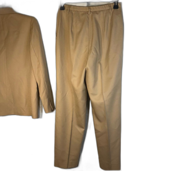 Pendleton vintage virgin wool Classic Tan lined pant suit size 10 notch collar - Picture 6 of 10